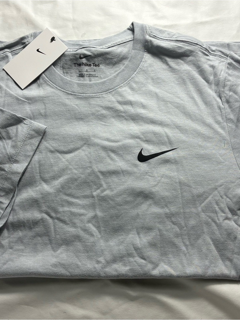 Nike Light Blue Crewneck Tee with Black Swoosh